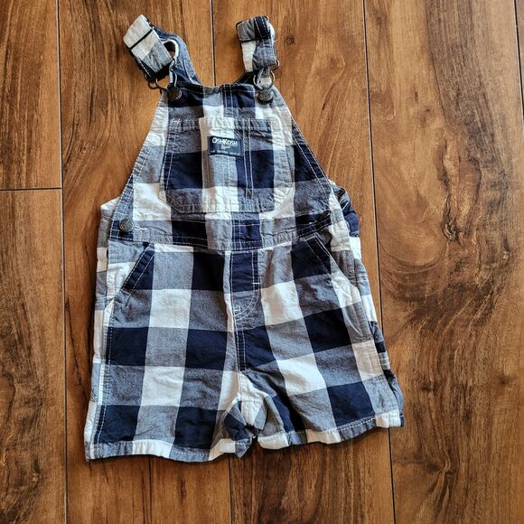 Baby boy bundle 18 months Oshkosh Plaid Shortalls Carters Suspender shorts top - Picture 3 of 11